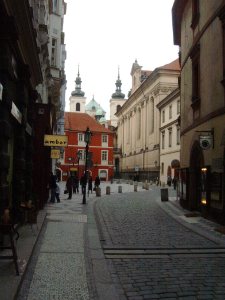 Cobbled streets and lofty spires in Prague